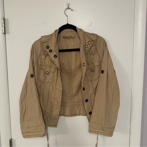 Mossimo Supply Co. Beige Jacket with Grommet Details